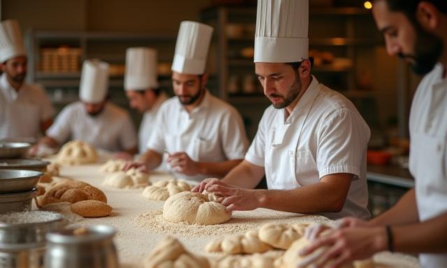 Il team di panettieri al lavoro